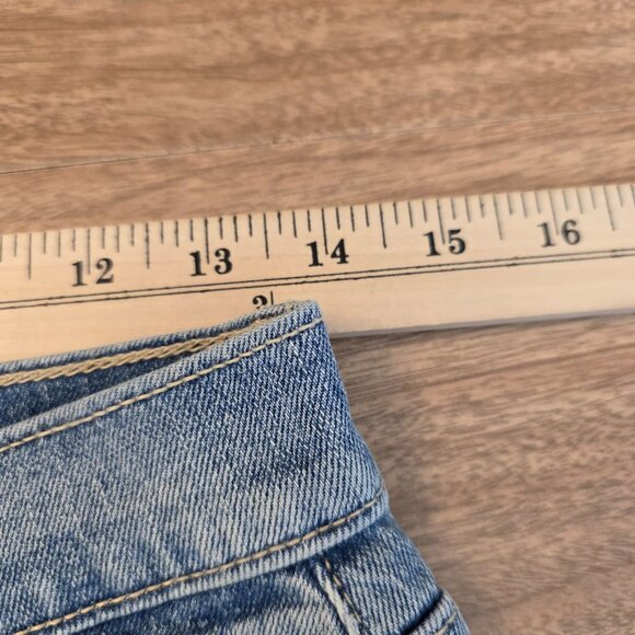 DAZE DENIM 1999 Shorts Slouch 90S Short Jean High Rise Distressed Shorts Blue 26 - Picture 12 of 16